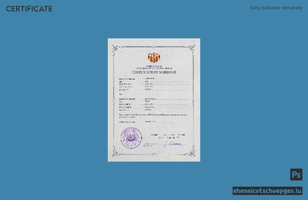 PSD-Beispiel für eine hawaiianische Heiratsurkunde (Vorschau)